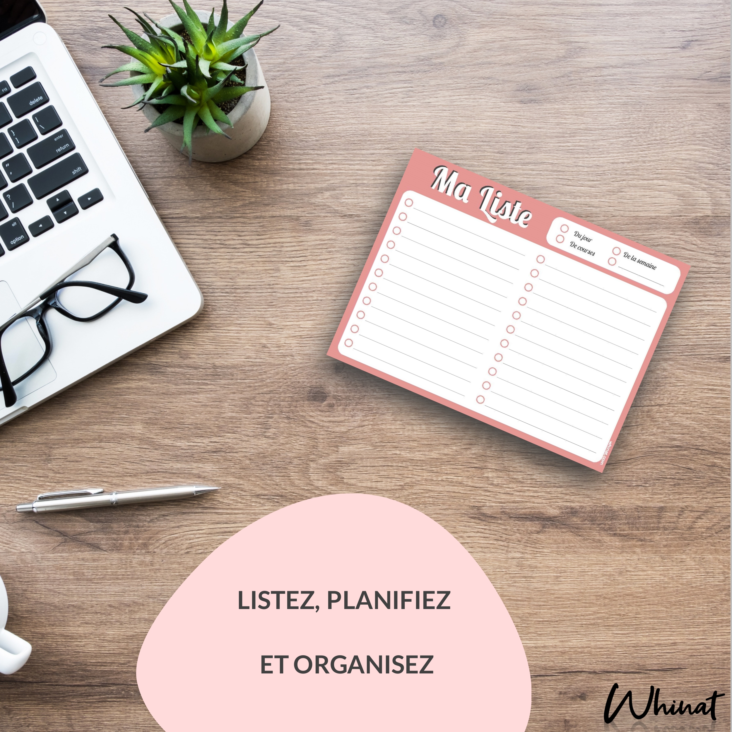 2 blocs notes « Ma liste » To Do List - Whinat