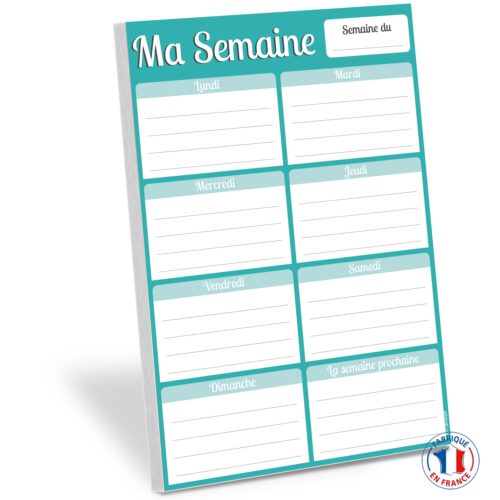 magnetic notepad "My week" to put on your fridge notebook notepad list agenda weekly schedule