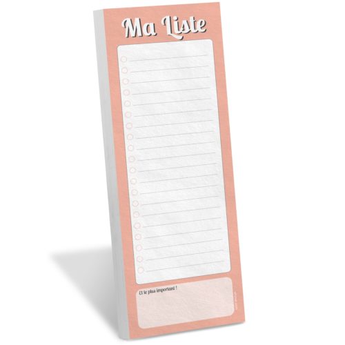Magnetic fridge notepad Whinat My List color peach