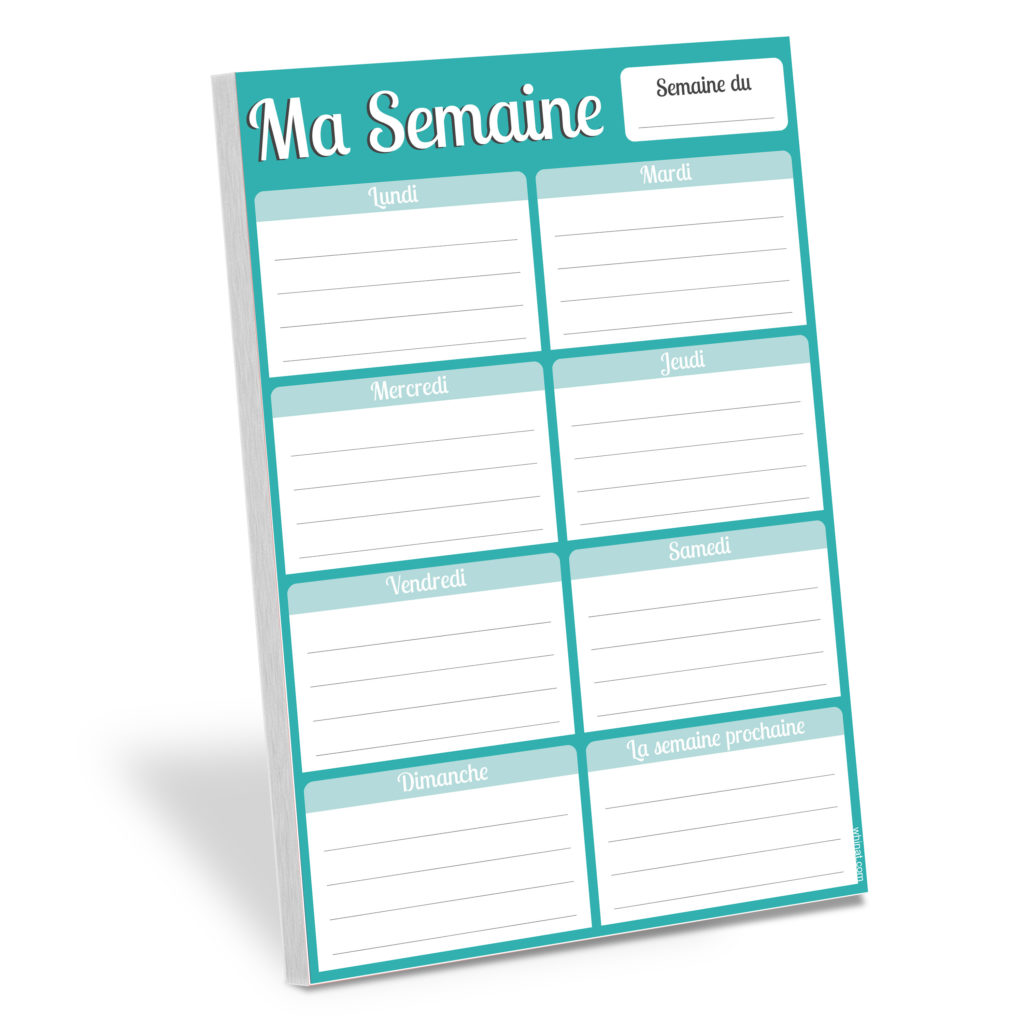 WHINAT fridge notepad MY WEEK to plan the week of your family life revision baccalaureate exam partial patent planning