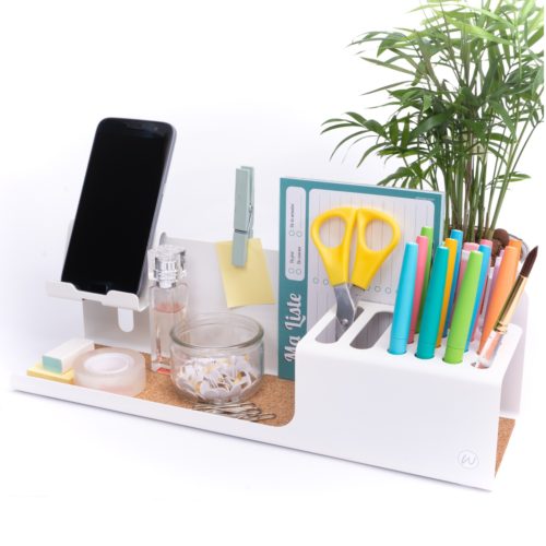 Durable, steel and design white W organizer for your desk
