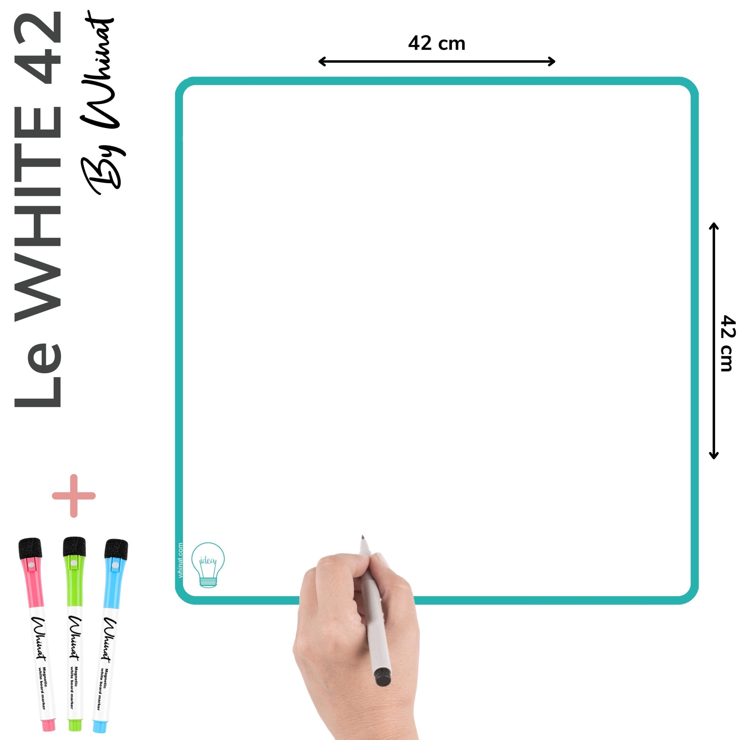Le White 42” flexible magnetic whiteboard with 3 markers - Whinat